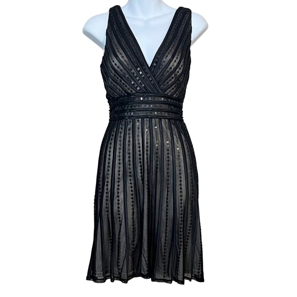 Decode 1.8 Black Sequin Sleeveless Party Event Dress Women's Size 8